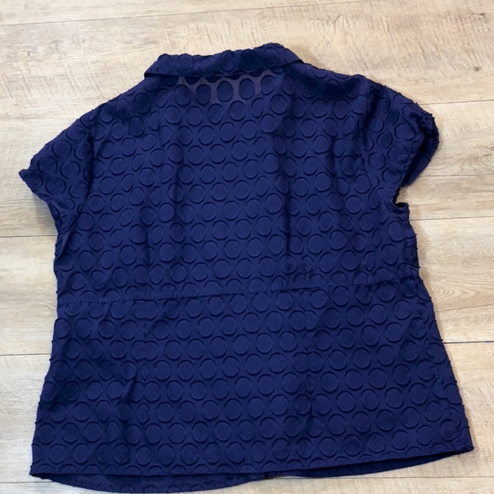 Boden Women’s Purple Cotton Double Ruffle Front Button Top Size 16 - Picture 6 of 6